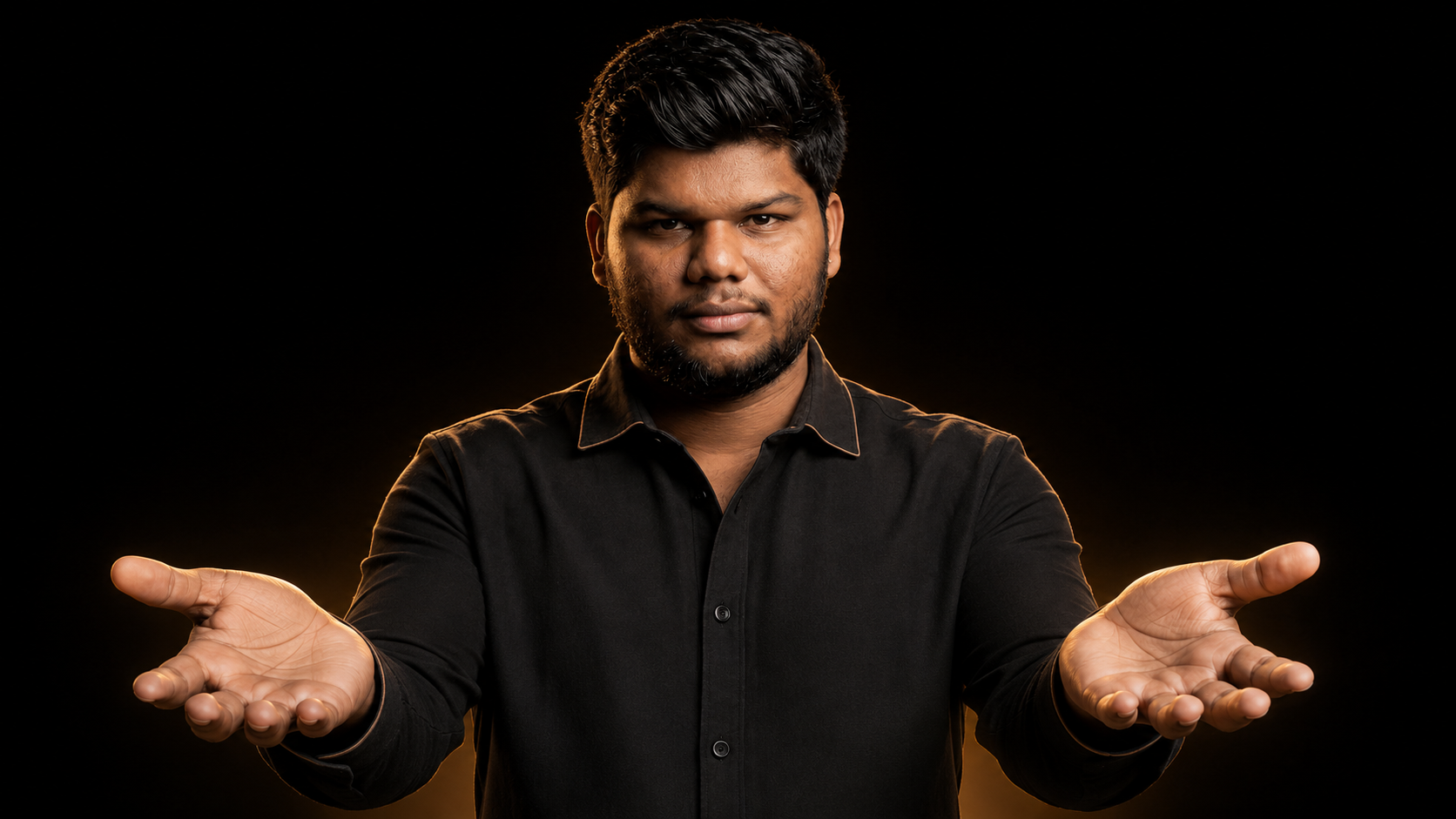 Madhu offering two choices in his open hands